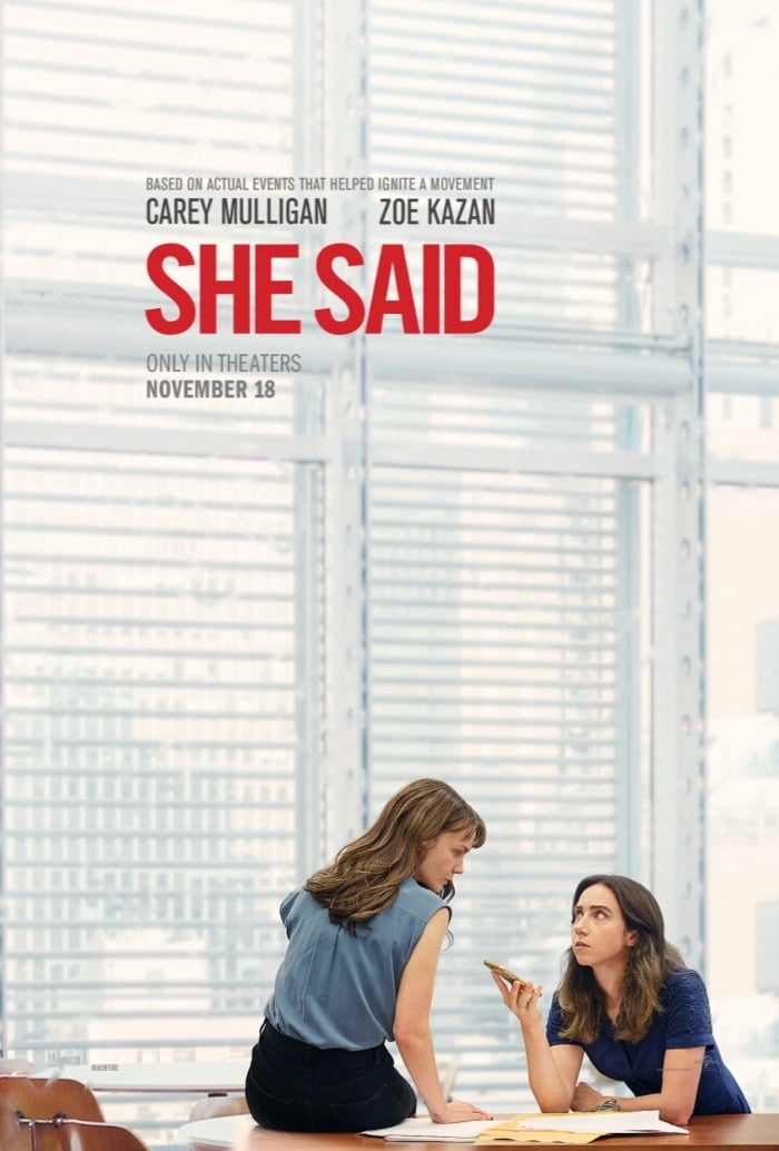 کاور فیلم به نقل از او (she said)